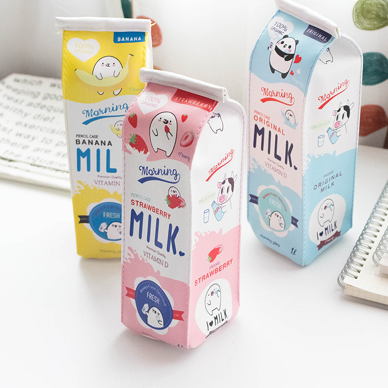 Paper Bear Shop Kawaii Milk Box Pencil Case