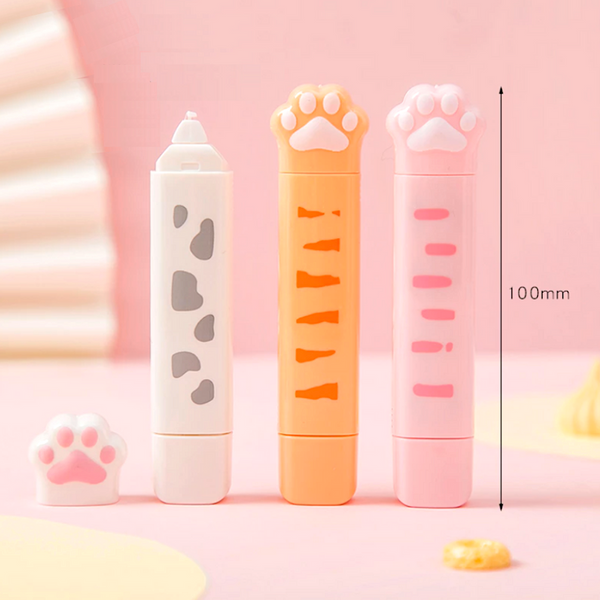 Paper Bear Shop  Kawaii 2-in-1 Cat Paw Correction & Glue Tape Roller