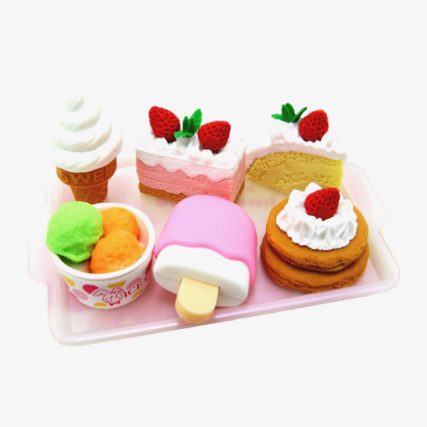 Paper Bear Shop Kawaii Iwako Cake and Ice Cream Eraser Set