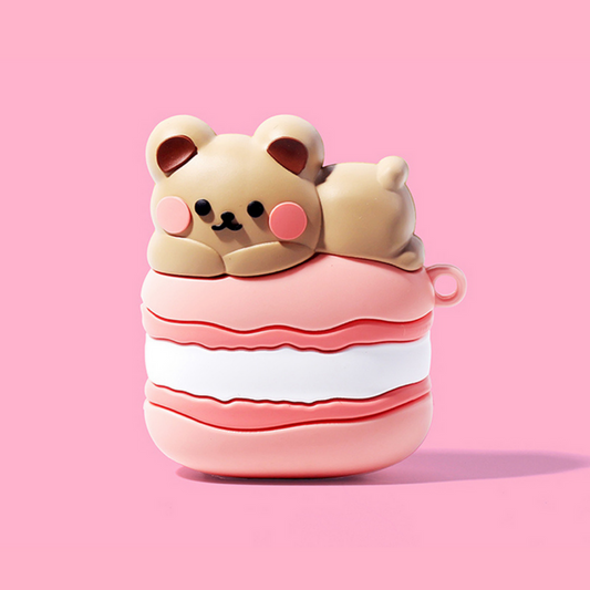 Paper Bear Shop Kawaii Macaron Bear AirPod Case 